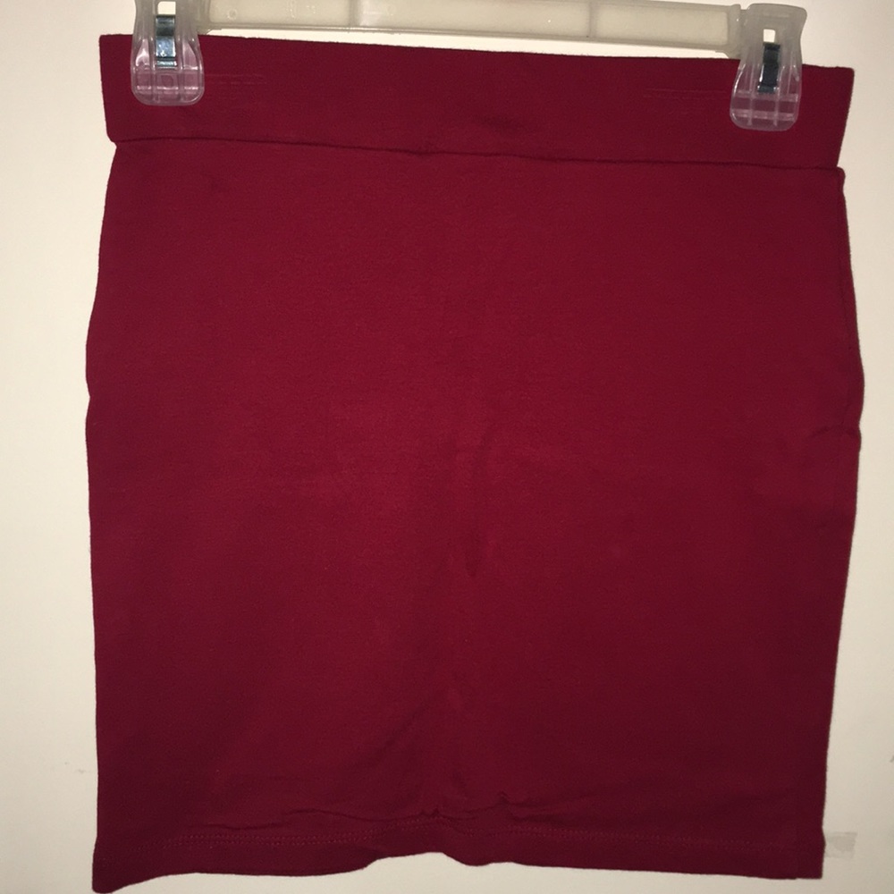 Red mini skirt